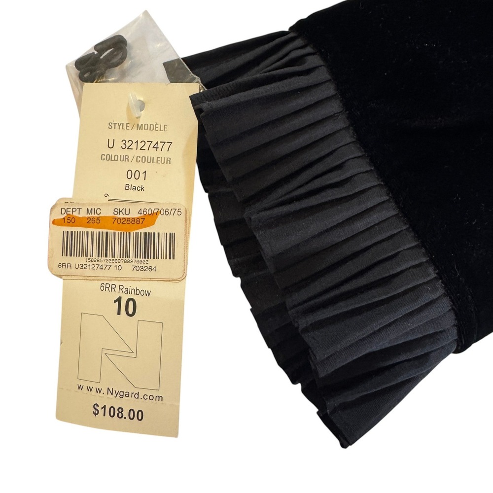 Nygard Black Velvet Ruffle Trim Blazer Jacket Womens 10 Gothic Dark Romance NWT - Picture 4 of 15